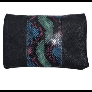 Snake Skin Leather Convertible Belt Bag/Clutch